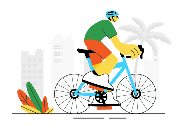 Man Engaged in Outdoor Leisure Activities  Illustration