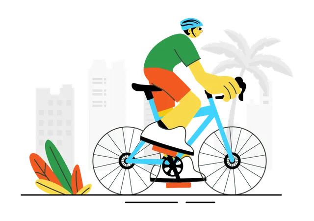 Man Engaged in Outdoor Leisure Activities  Illustration