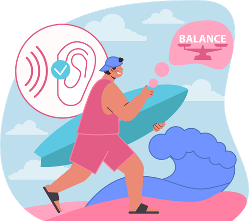 Man engaging with balance  Illustration