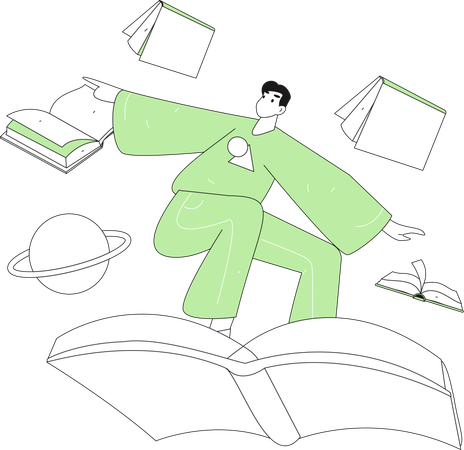 Man enjoy reading book  Illustration