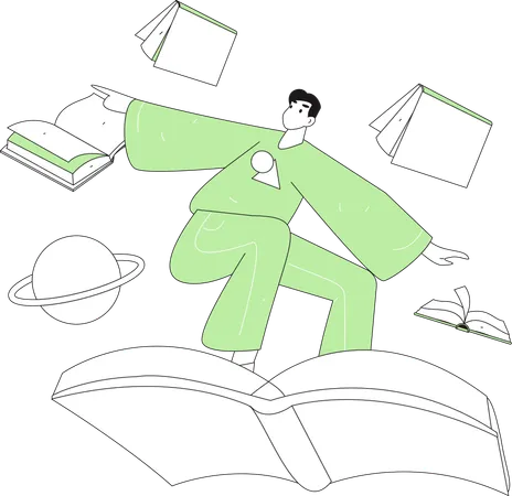 Man enjoy reading book  Illustration
