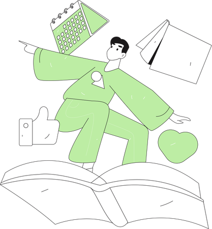 Man enjoy reading book  Illustration