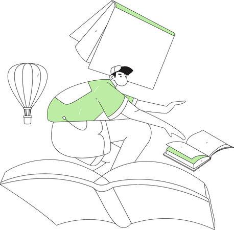Man enjoy reading book  Illustration