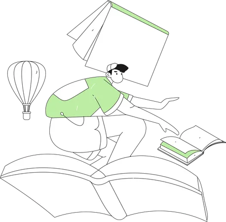 Man enjoy reading book  Illustration