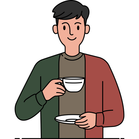 Man enjoying coffee  Illustration