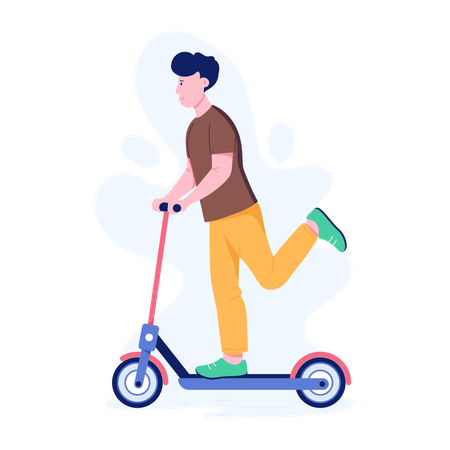 Man enjoying Electric Ride  Illustration