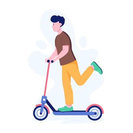 Man enjoying Electric Ride  Illustration