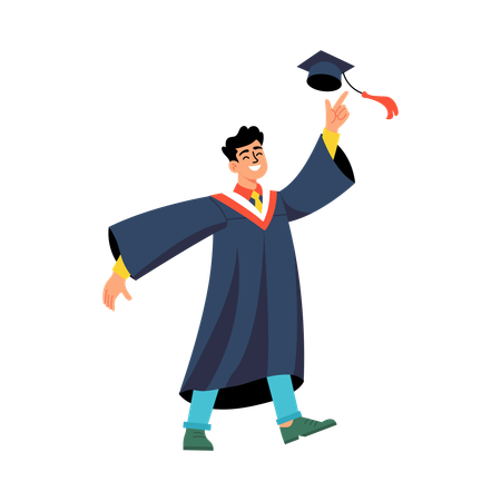 Man enjoying Graduation ceremony  Illustration