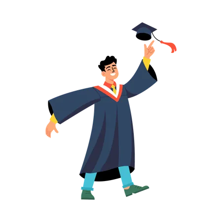 Man enjoying Graduation ceremony  Illustration