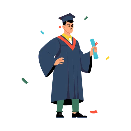 Man enjoying Graduation party  Illustration