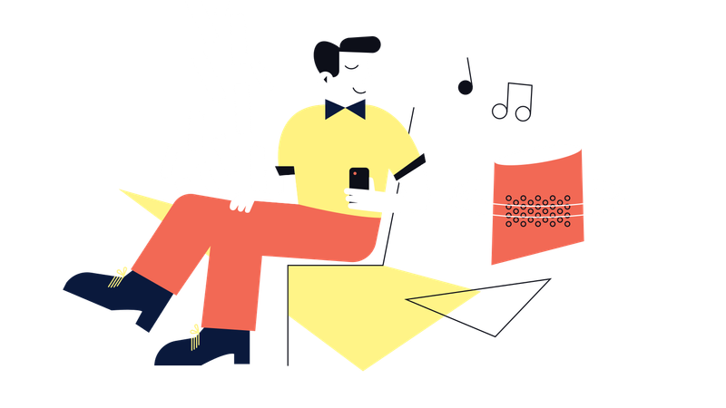 Man enjoying music  Illustration