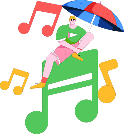 Man enjoying music  Illustration