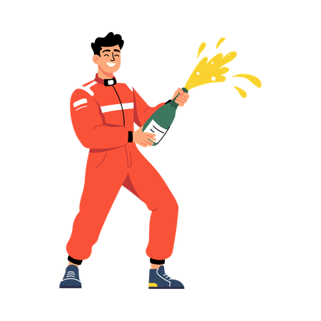 Man enjoying Rider Celebration  Illustration