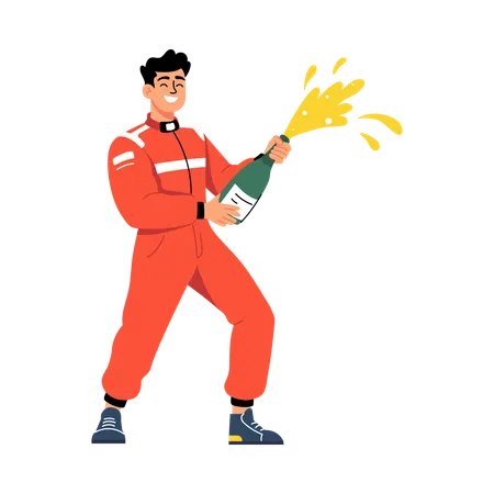 Man enjoying Rider Celebration  Illustration