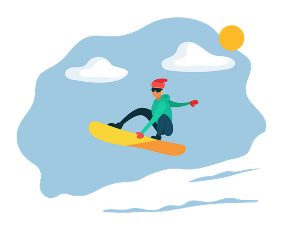 Man enjoying skateboarding  Illustration