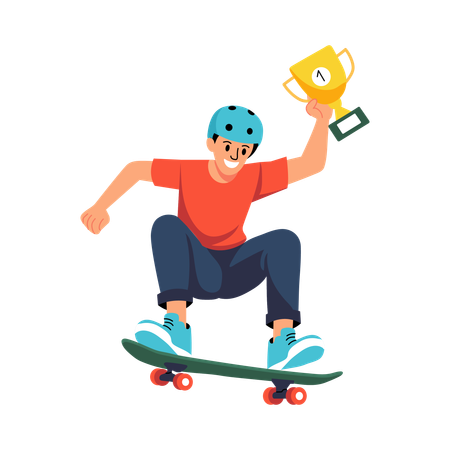 Man enjoying Skateboarding  Illustration