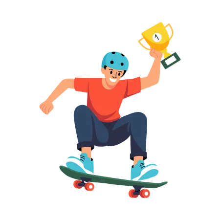 Man enjoying Skateboarding  Illustration
