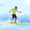 water surfing illustration svg