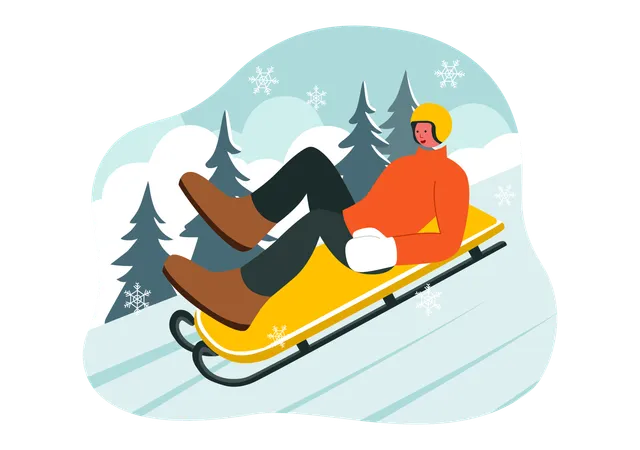 Man enjoying winter sport  Illustration