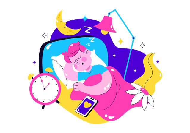 Man enjoys Restful Sleep  Illustration