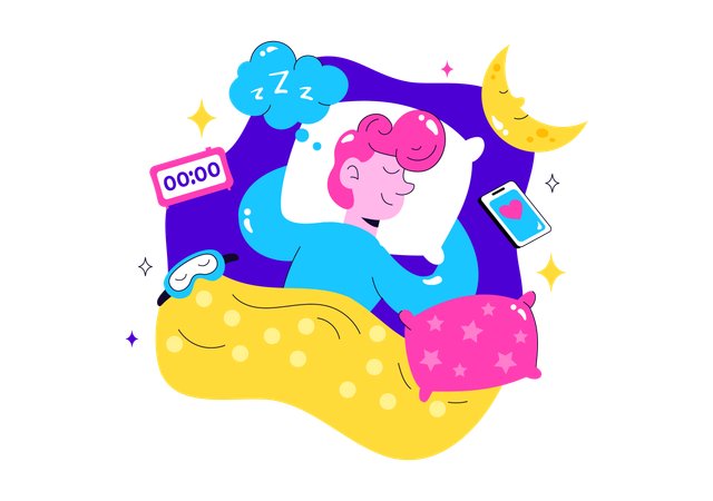 Man enjoys Restful Sleep  Illustration