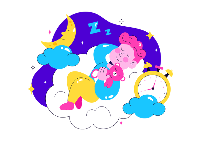 Man enjoys Restful Sleep  Illustration