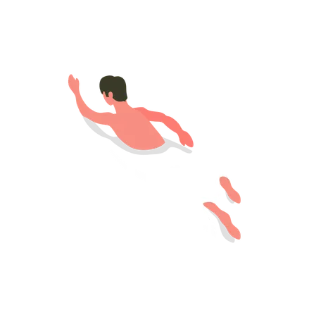 Man enjoys underwater swimming  Illustration