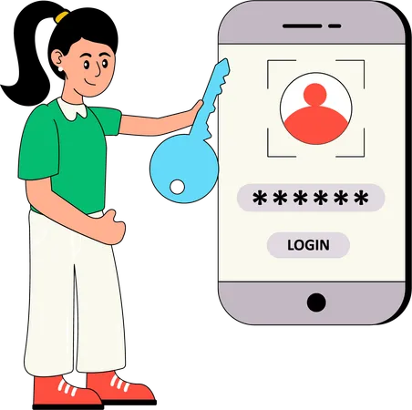 Man ensures User Authentication  Illustration