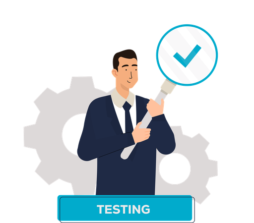 Man ensuring quality and reliability  Illustration