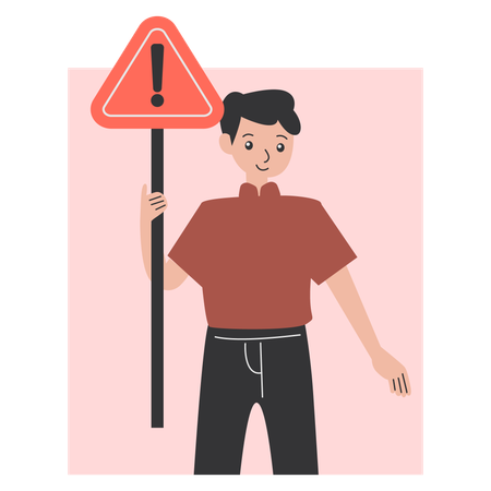 Man enters into Danger Zone  Illustration