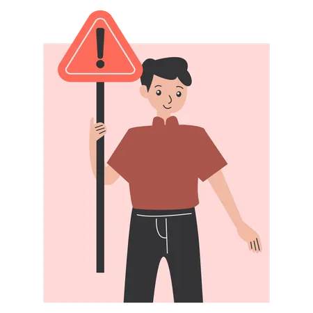 Man enters into Danger Zone  Illustration