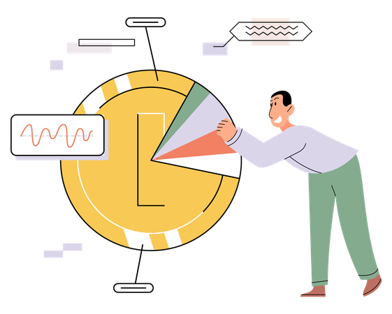 Man Evaluates his income and expenses  Illustration