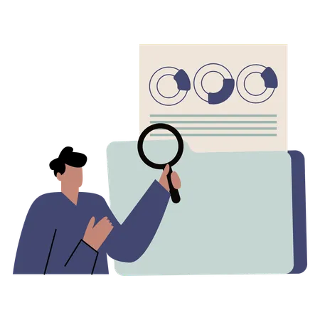 Man examining case files  Illustration