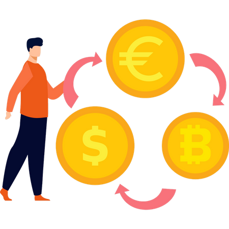 Man exchange money  Illustration