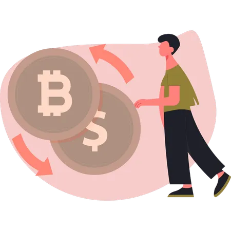 Man exchanging money  Illustration