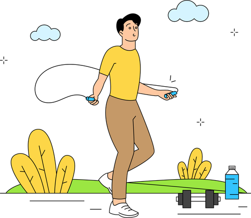 Man exercising outdoors  Illustration
