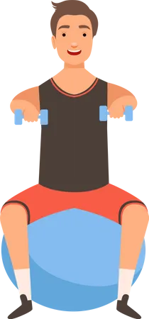 Man exercising with dumbell Illustration
