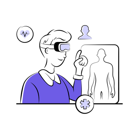 Man experiences advanced Healthcare Technology  Illustration