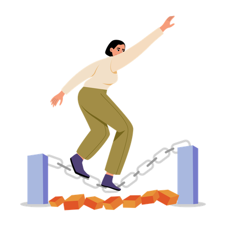 Man experiencing life challenge  Illustration