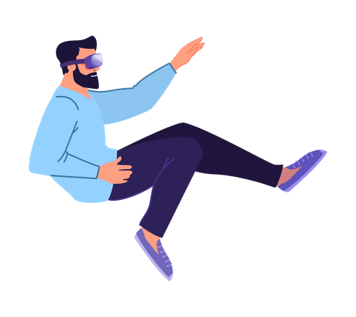Man experiencing virtual reality Illustration