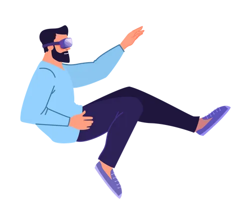 Man experiencing virtual reality  Illustration