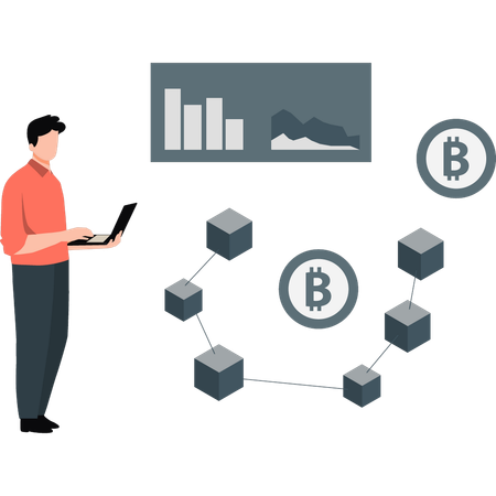 Man explaining business graph  Illustration