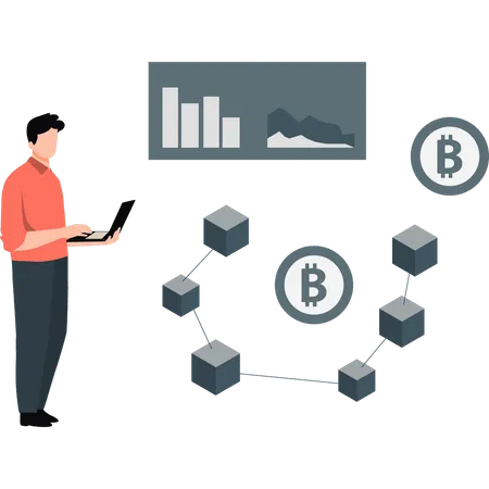 Man explaining business graph  Illustration