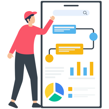 Man explaining Business Strategy and  Business Planning  Illustration