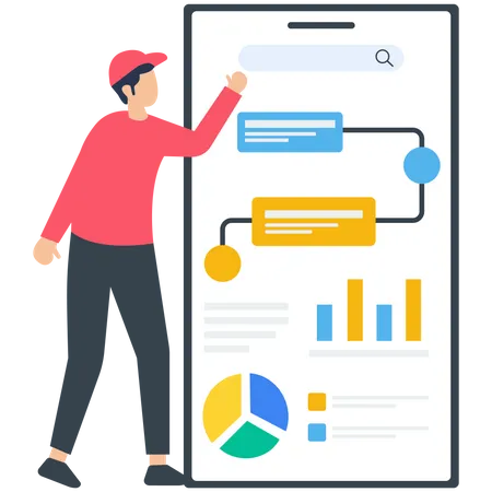 Man explaining Business Strategy and  Business Planning  Illustration