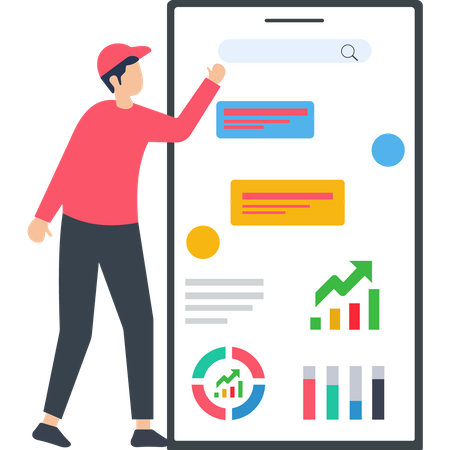 Man explaining Business Strategy and Business Planning  Illustration