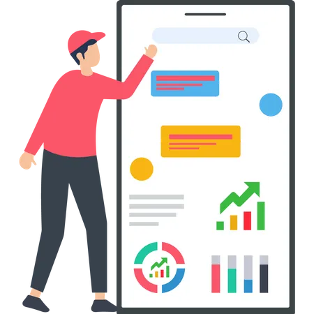 Man explaining Business Strategy and Business Planning  Illustration