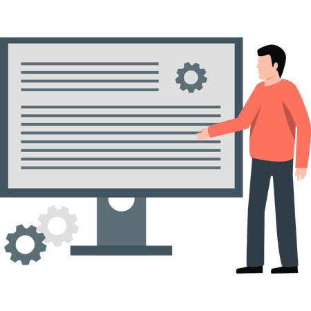 Man explaining documents  Illustration