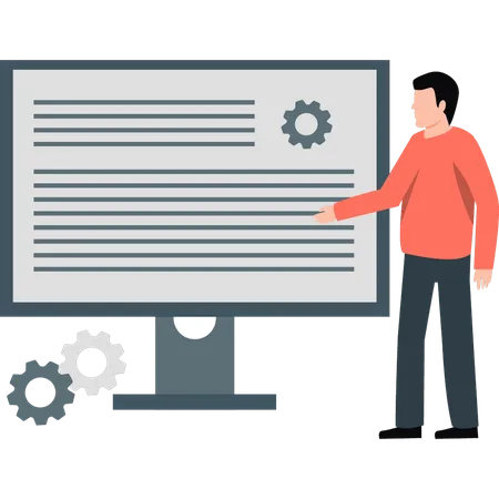 Man explaining documents  Illustration