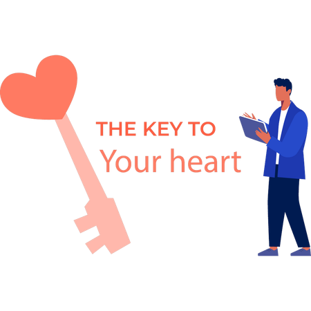 Man explaining heart key problems  Illustration